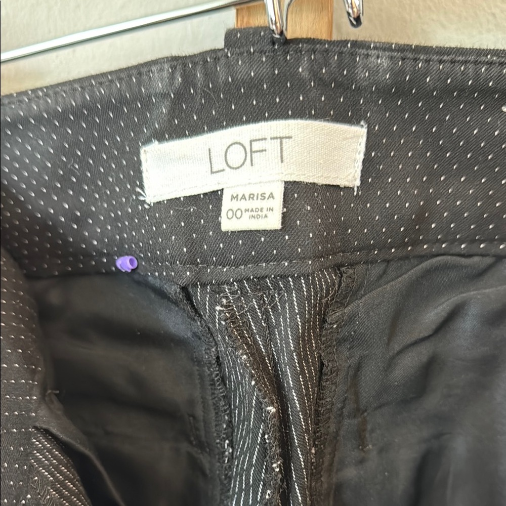 LOFT Black Polka Dot Cropped Ankle Jeans - Picture 2 of 6